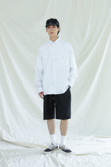 UTILITY CURVED POCKET OXFORD SHIRT WHITE (6554667810934)