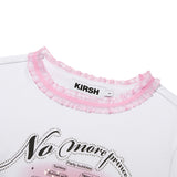 チェリーホットフィックスレースクロップTシャツ / CHERRY HOTFIX LACE CROP T-SHIRT [WHITE]