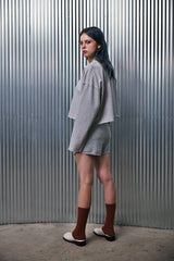 VINTAGE P. DYEING CUT-OUT CROP-TEE (Gray) / ビンテージダイングアウトクロップT