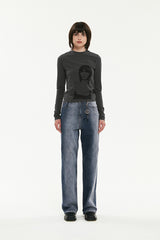 キルシーシネマグラフィックロングTシャル／KIRSH CINEMA GRAPHIC LONG SLEEVE T-SHIRT [CHARCOAL]