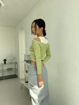 イエロービーントップカーディガンツーピース/yellow bean top cardigan two-piece