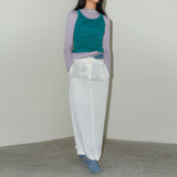 シアーマキシローライズスカート / SHEER MAXI LOWRISE SKIRT (WHITE)
