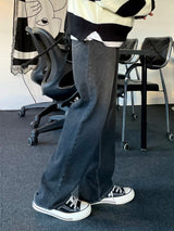 バルカンワイドデニムパンツ/BALCAN WIDE BLACK DENIM PANTS(ONE COLOR)
