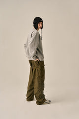 LETTERING LOGO BASIC SWEATSHIRT - GRAY