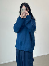W Round Knit Cardigan