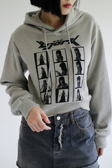 フォトクロップフードTシャツ/Photo Crop Hooded T-shirt (2color)