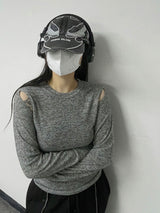 カットアウトショルダーロングスリーブ / cut out shoulder long sleeve