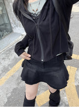 ビンテージリブドフードジップアップ / Y2K Vintage Ribbed Hood Zip-Up