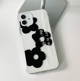フラワーフォアMブラックフォーンケース / Flower for M black phone case