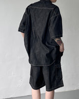デニムオープンカラーシャツ/SI Denim Open Collar Shirt