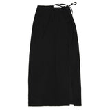 212-unbalance ribbon slit skirt (6564764844150)