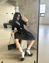 クロップスパンデックス スリムフィット シャツ