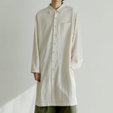 リネンロングシャツ / unisex linen long shirts beige