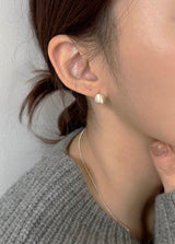 [92.5silver] マットサークルワンタッチピアス