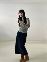 Remember corduroy long skirt 