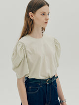 レースアップパフトップ / Lace up puff top - Mint