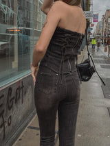 [MADE] Lan archive eyelet denim top