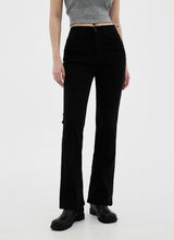 no.740 ピーチブラッシュブーツカットパンツ/no.740 Peach brushed black bootcut pants