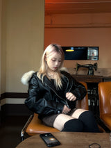 vintage fur two-way blouson jumper