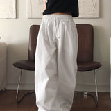 Pvi ツーピンタックバンディングコットンロングワイドパンツ