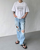 ライトブルービンテージデニムパンツ / TR2453 Light blue vintage denim pants (XS–L)
