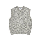 [24SS] シンボルロゴマルチカラークロップニットベスト　グレー
