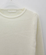 ウールリブラウンドニット/Wool ribbed round knit (3color)