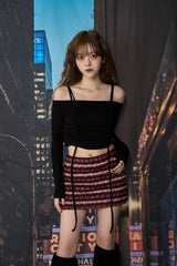 クロシェニットスカート / CROCHET KNIT SK (BURGUNDY)