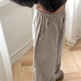 Kanji Pocket Corduroy Banding Long Wide Pants
