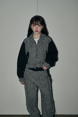 ジャカードデニムパンツ / jacquard denim jp - black