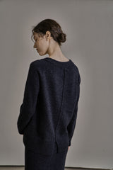 ウール Vニット/WOOL V-KNIT_CHARCOAL