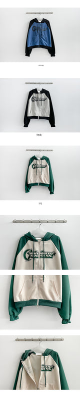 Turn's Two-Way Color Coloring Raglan Hood Zip-Up