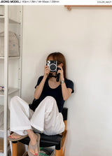 シンプルクロップ半袖Tシャツ