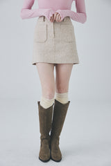 ツイードミニスカート / Tweed Mini Skirt [Beige]
