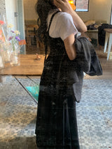 ポエムバックリボンスリムノースリーブドレス / Poem Back Ribbon Slim Sleeveless Dress(2 colors)