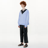 Overfit VV-neck Sweat Shirt [Violet] (6592371556470)