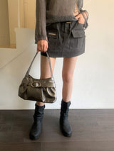 Even Stitch Pocket Cargo Cotton Mini Skirt