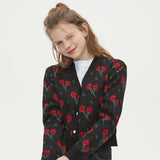 FLOWER JAQUARD KNIT CARDIGAN_BLACK (6610814763126)
