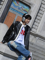 90S Biker Leather Jacket (2color)