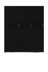 ツーウェイリブドアシメトリックニットトップ / TWO WAY RIBBED ASYMMETRIC KNIT TOP (BLACK)