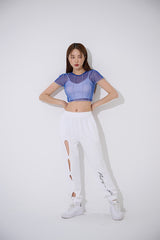 4ラインメッシュクロップトップ/TOP(9360) 4 Line Mesh Crop Tee