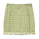 チェリーパターンメッシュミニスカート / CHERRY PATTERN MESH MINI SKIRT [LIME]