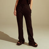 フラワーセミブーツカットロングパンツ / WKG Flower semi bootcut long pants (4548410376310)