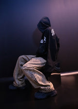 BBD Arrow Graffiti Logo Zip Up Hood Jacket (Black)