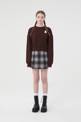 ウィティーバニークロップ丈スウェットシャツ／WITTY BUNNY CROP SWEATSHIRT [BROWN]