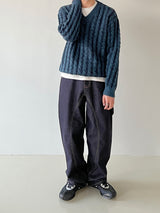 Double twist V neck knit 