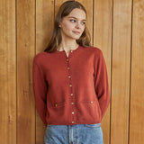 100%cashmere steel button pocket cardigan_BURGENDY (6653774135414)