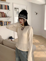 Kinu star point boat neck long sleeve knit