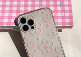 フラワーピンクハーとラインフォーンケース / Flower Pink Heart Line Phone Case
