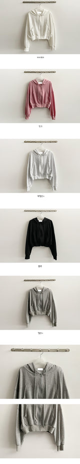 Nesmuji Cropped Hooded Zip-Up